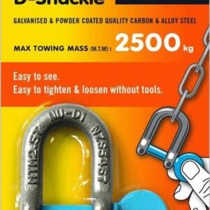 NU-D D Shackle Easy Tighten/Loosen Galvanised Tested 2500Kg 10mm