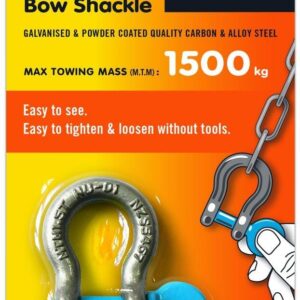 NU-D Bow Shackle Easy Tighten/Loosen Galvanised Tested 1500Kg 8mm