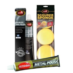 Autosol Metal Polish 75 mL and Autosol Aluminium Polish 75 mL with Polishing Sponge