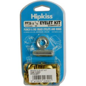 Hipkiss Eyelet Kit with Die & Punch 25-pce #PP26 11.11mm