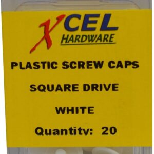 Prepax Plastic Screw Caps - Square Drive 20-pce White