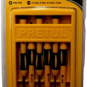 Pretul Precision Screwdriver Set - 4 Slotted & 2 Phillips 6-pce