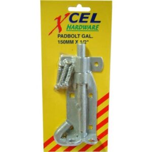 Xcel Pad Bolt - Double Eye Galvanised 150mm x 12mm Carded