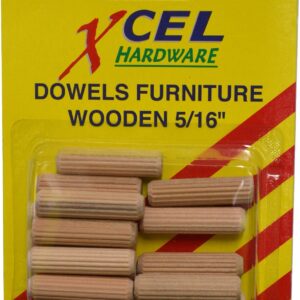 Xcel Wooden Furniture Dowels 15-pce 8mm Carded