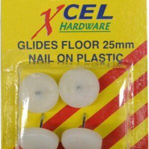 Xcel Floor Glides - Nail On Plastic 4-pce 25mm Carded
