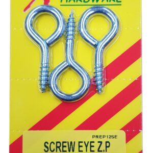 Xcel Screw Eyes ZP #12 3-pce 45mm x 4.2mm Carded