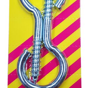 Xcel Screw Hooks ZP #18 2-pce 103mm x 8mm Carded