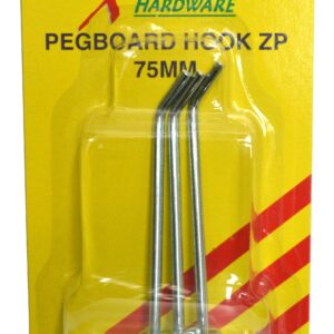 Xcel Pegboard Hooks CP 3-pce 75mm Carded