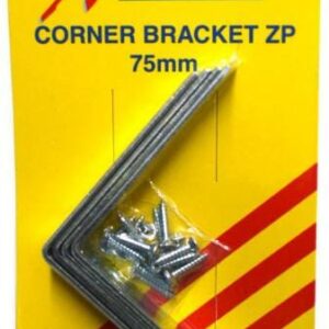 Xcel Corner Brackets - ZP with Screws 4-pce 75mm Carded