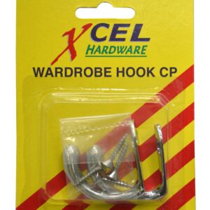 Xcel Wardrobe Hooks CP 2-pce Carded