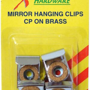Xcel Mirror Hanging Clip Set - CP on Brass 4-pce Carded