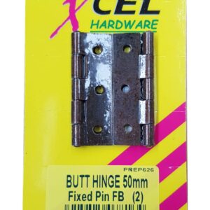 Xcel Butt Hinges - FB Fixed Pin 2-pce 50mm Carded