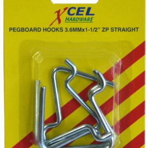 Xcel Pegboard Hooks (6) 1/8 x 1.5"Straight