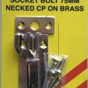 Xcel Necked Socket Bolt - CP on Brass 75mm Carded