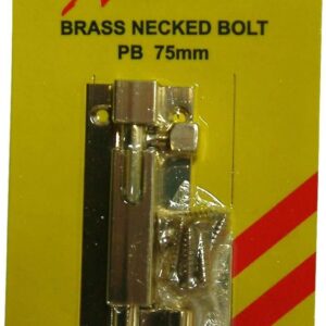 Xcel Necked Socket Bolt - Polished Brass 75mm Carded
