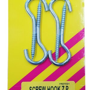 Xcel Screw Hooks ZP #8 4-pce 60mm x 3.4mm Carded
