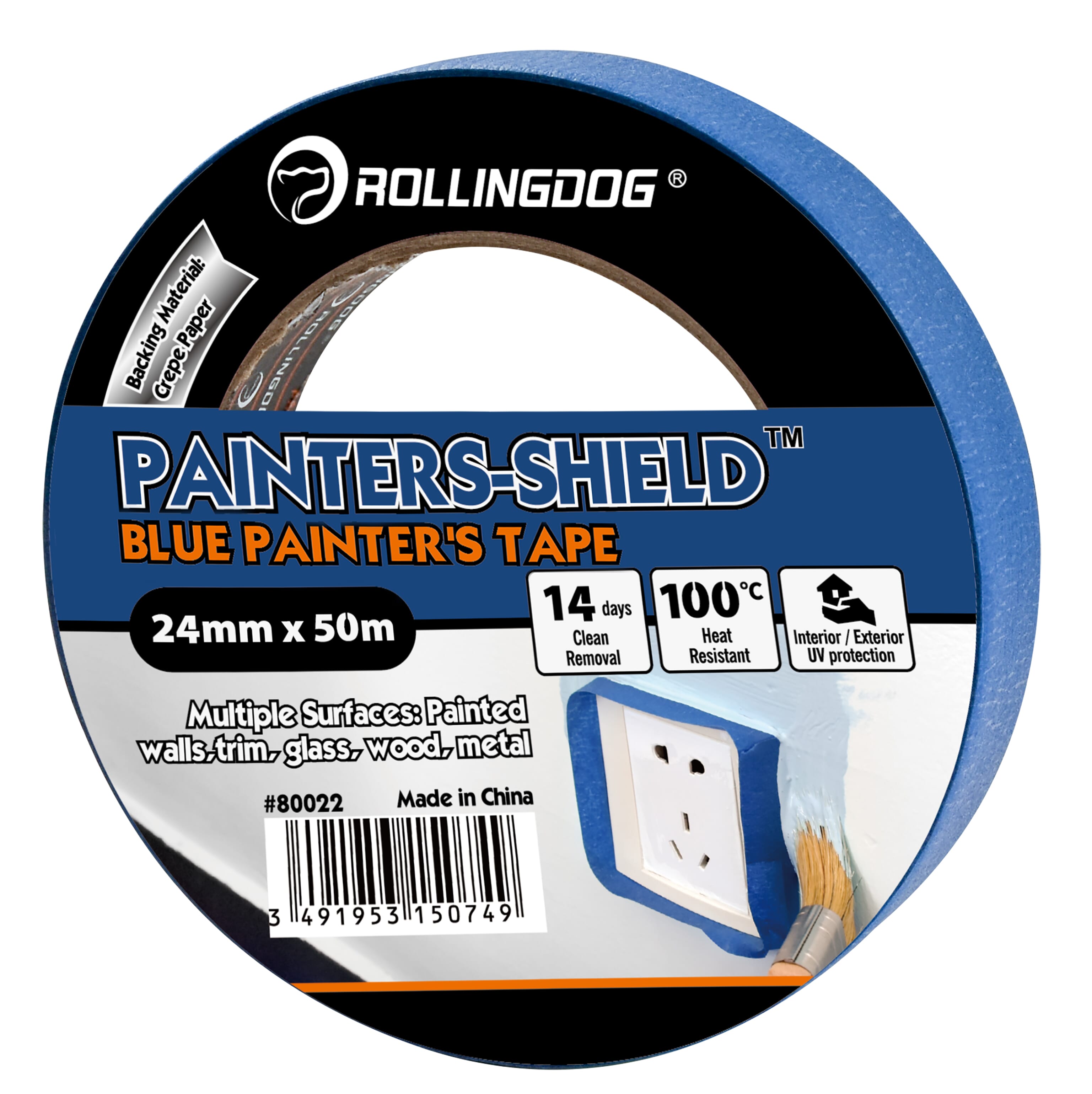 Rolling Dog Masking Tape 50m Roll 24mm