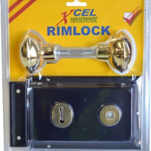 Xcel Rim Lock with Handles - Black 150mm x100mm