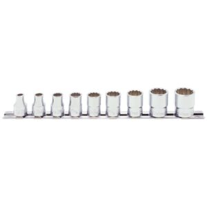 Koken RS3405A Socket Set On Rail 12pt 9pc 3/8" Dr 1/4-3/4"
