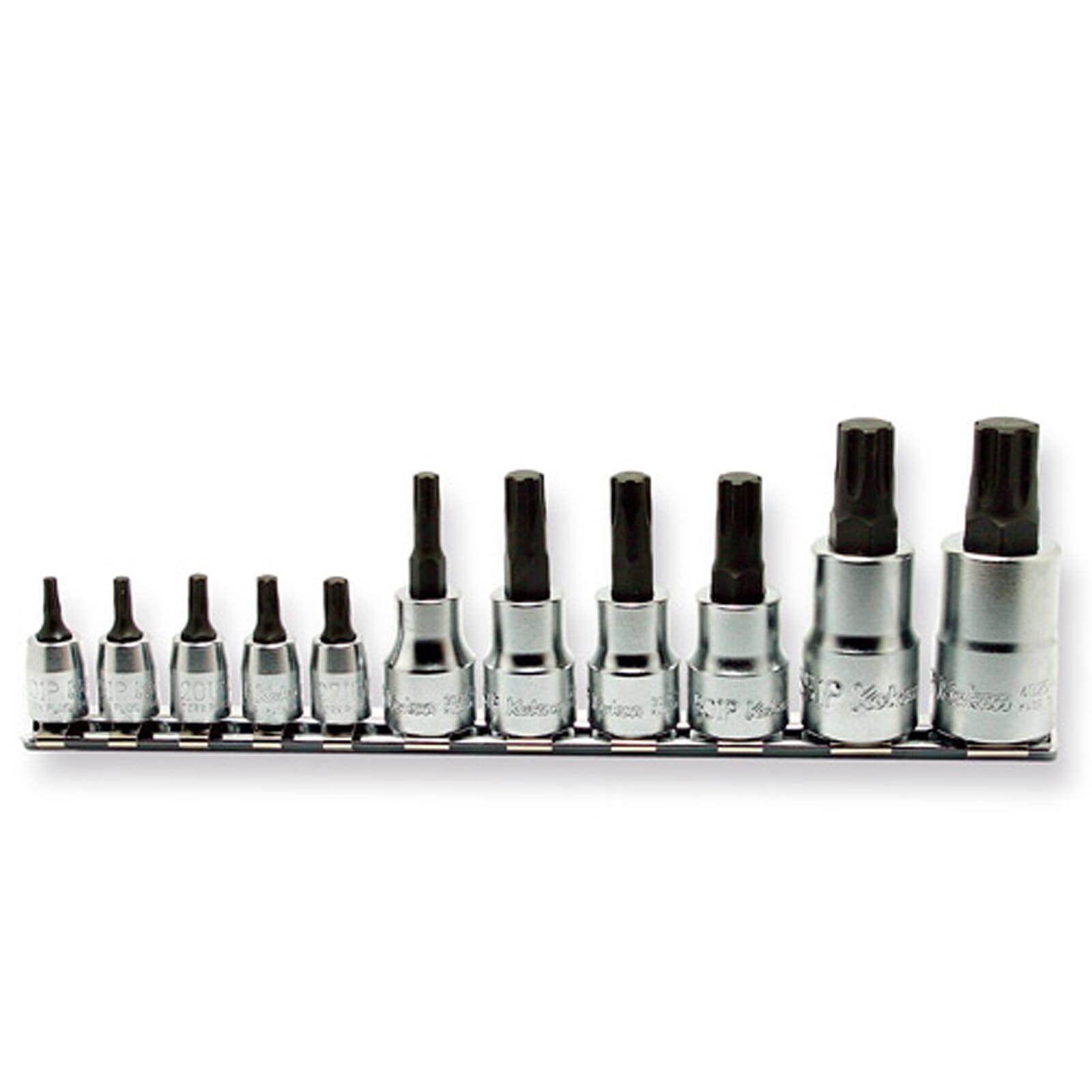 Koken RSX025IP Torx Plus Bit Socket Set on Rail 11pc 1/4"Dr 10IP-27IP