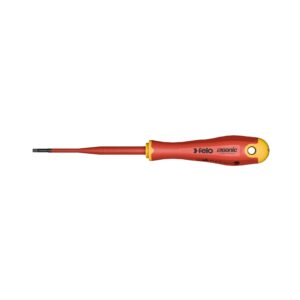 Felo 413 Ergonic E-slim Screwdriver Flat 3.0 x 0.5 x 100mm Insulated Hardened Tip