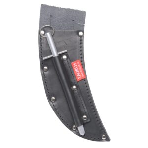 Taurus Tough Full Leather Curved Skinning Knife Sheath RH Slit Black