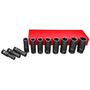 AmPro Deep Air Impact Socket Set 1/2" Dr 10-24mm 11pc