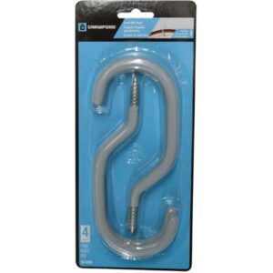 Crawford Screw In Storage Hook Pvc 4pce #SS18VA
