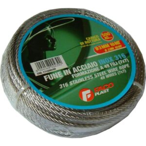 Faco Plast Wire Rope - Stainless Steel 10m 3mm