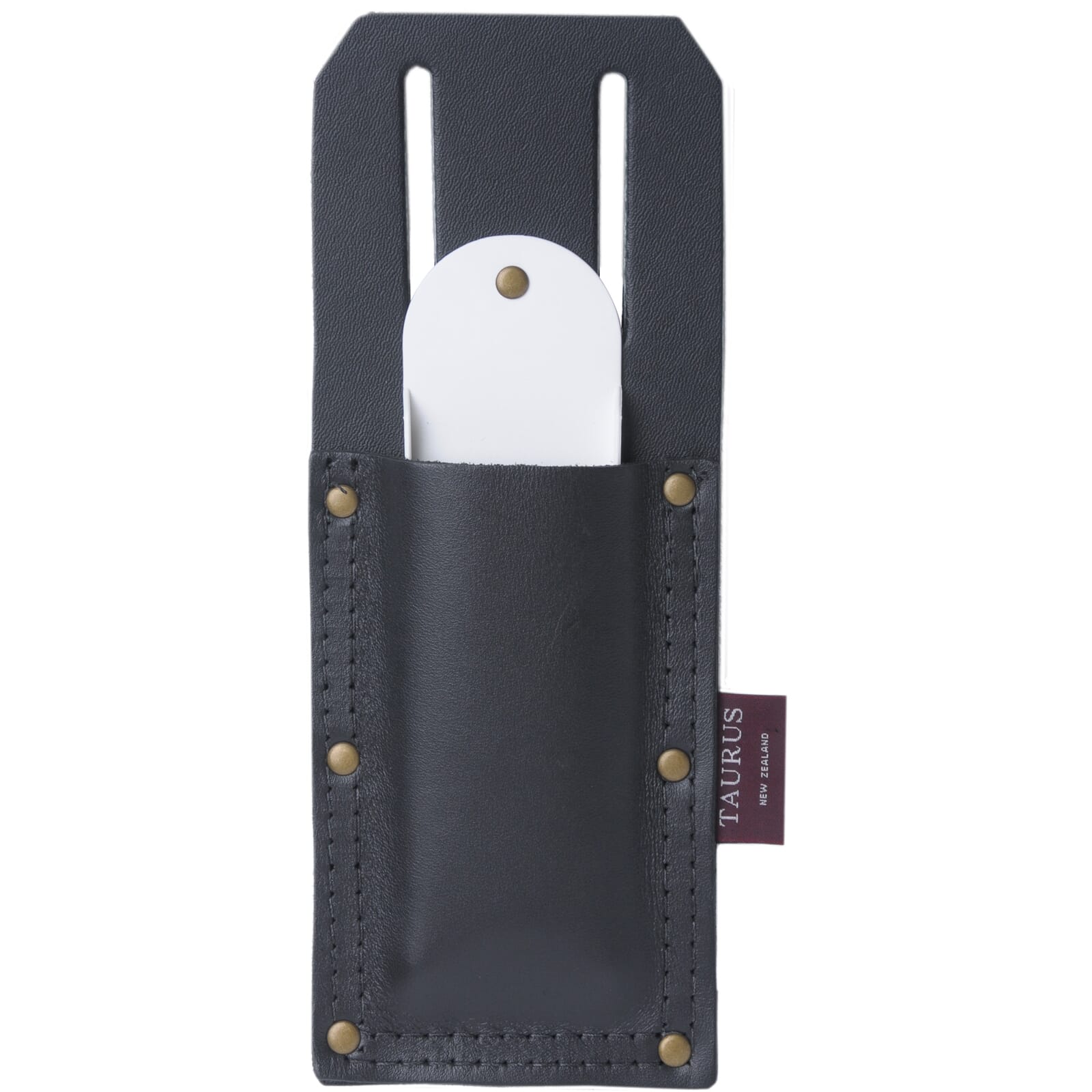 Taurus Tough Full Leather Chisel Pouch with PVC Insert Black