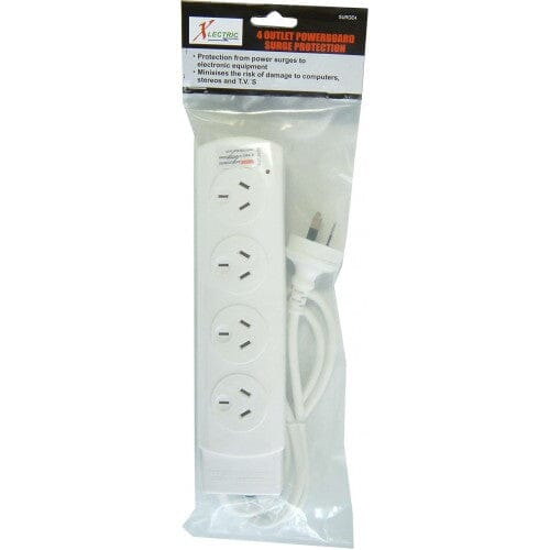 Xcel Xlectric Powerboard with Lead & Surge Protection Overload 4-Outlet