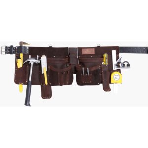 Taurus Tough Full Leather Super Yankee Tool Belt Apron RH Brown