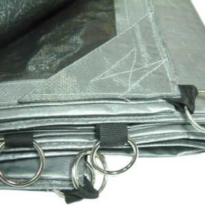 Xcel Tarpaulin - Heavy Duty Silver with O-Ring Eyelets 2.4m x 3m