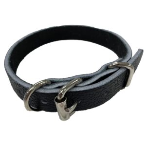 Taurus Tough Full Leather Drover Dog Collar Top Dee 19 mm x 485 mm Black