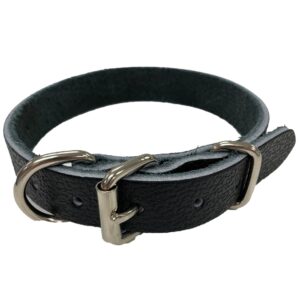 Taurus Tough Full Leather Drover Dog Collar Top Dee 25 mm x 570 mm Black