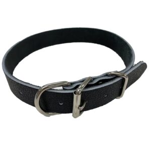 Taurus Tough Full Leather Drover Dog Collar Top Dee 30 mm x 750 mm Black