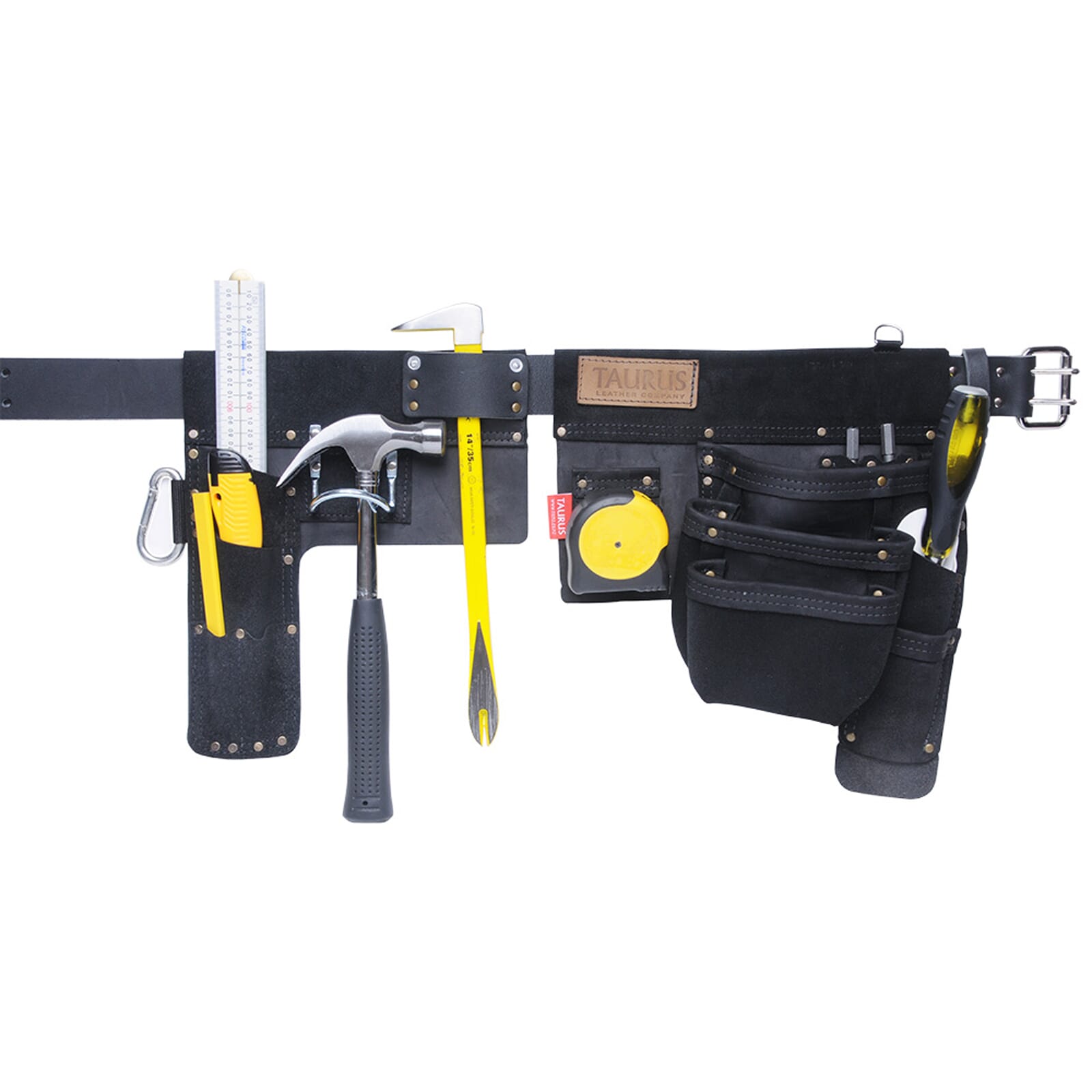 Taurus Tough Full Leather Hipster Split Tool Belt Apron LH Black