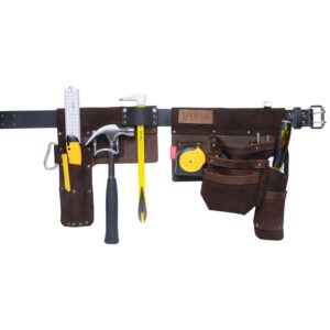 Taurus Tough Full Leather Hipster Split Tool Belt Apron LH Brown