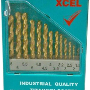 Xcel Drill Set Titanium in Steel Case 13-pce