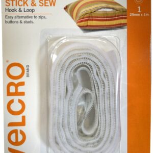 Velcro Stick & Sew Hook & Loop 25mm x 1m White