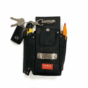 Taurus Tough Full Leather Warehouse Pouch Medium Black