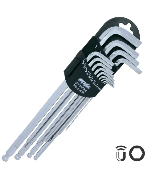 KEY SET MAGNETIC 13PC METRIC BALL DRIVE HEX