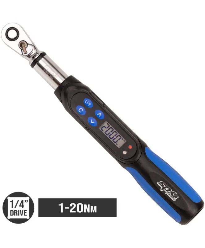 MEASURING - TORQUE WRENCH DIGITAL 1/4"DR 1-20NM