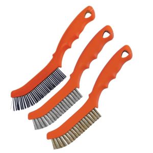 BRUSH WIRE 230MM 3PC SET - 2 X 18 ROW PP HANDLE
