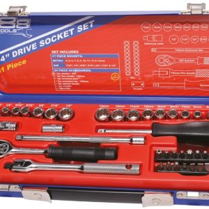 SOCKET SET 888 1/4" DR 6PT METRIC/SAE 41PC