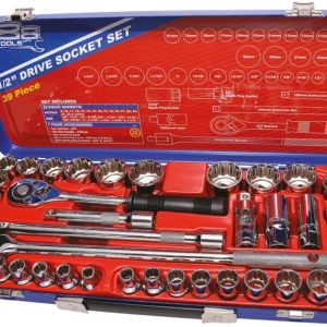 SOCKET SET 888 1/2" DR 12PT METRIC/SAE 39PC