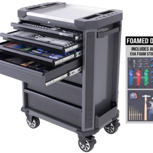 TOOLKIT 230PC METRIC - TECH SERIES ROLLER CABINET STARTER TECHNICIAN 7 DRAWER DIAMOND BLACK