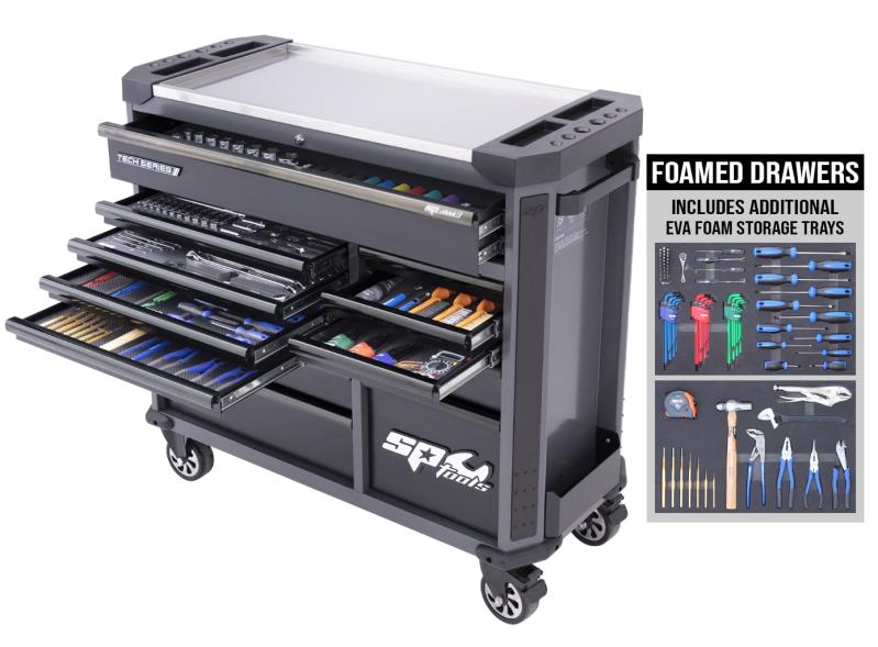 TOOLKIT 386PC METRIC - TECH SERIES ROLLER CABINET TRADE TECHNICIAN 13 DRAWER DIAMOND BLACK