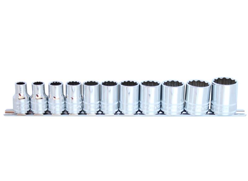SOCKET RAIL 1/2DR 12PT 11PC SAE