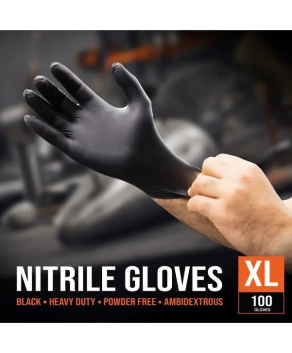 WORKSHOP - GLOVES DISPOSABLE NITRILE BLACK - X-LARGE (BOX 100)